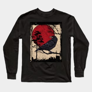 corvidae red blood moon Long Sleeve T-Shirt